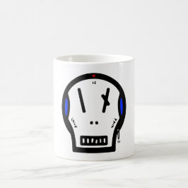 Taza De Café Calavera dice: "el amor es dolor"