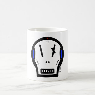 Taza De Café Calavera dice: "el amor es dolor"