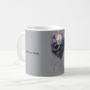 Taza De Café Calavera Etérea Arte Abstracto Grunge Oscuro