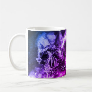Taza De Café Calavera moderna en el espacio. Personalizado