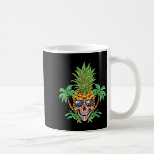 Taza De Café Calavera Piña Aloha Playas Flores Hawaianas