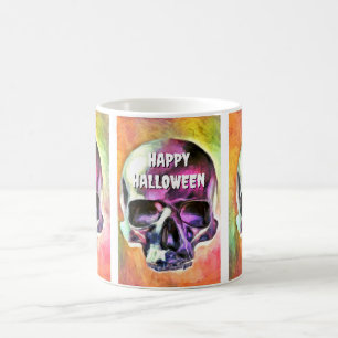 Taza De Café Calavera pintada. Personalizada