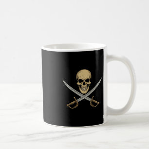 Taza De Café Calavera Pirata Vintage Crucero Caribe Halloween S