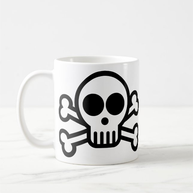Taza De Café Calavera pirata y calavera cruzada - 325 ml (Izquierda)