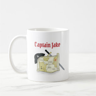 Taza De Café Calavera pirata y encrucijada simple moderna
