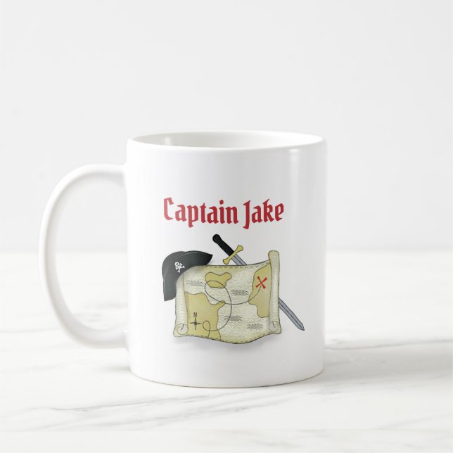 Taza De Café Calavera pirata y encrucijada simple moderna (Izquierda)