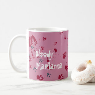Taza De Café Calavera Sangrienta Trazos de Sangre Nombre Hallow