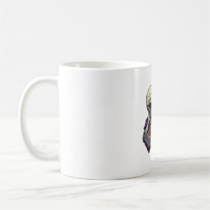 Taza De Café Calavera vs Gato � Divertida Batalla de Ajedrez
