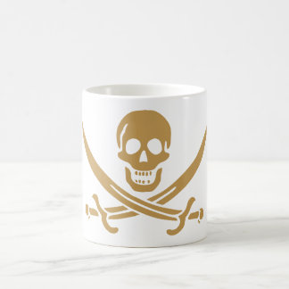 Taza De Café Calavera y Cutlass de Oro Azteca Pirata Calico Jac