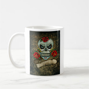 Taza De Café Calavera y huesos cruzados - Colorido