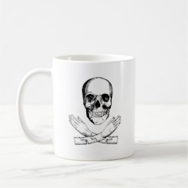Taza De Café Calavera y manos mecánicas