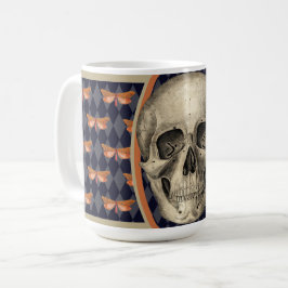 Taza De Café Calavera y mariposas