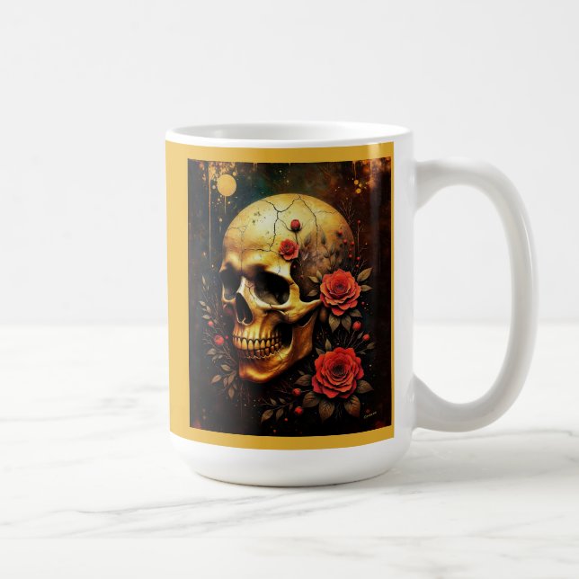 Taza De Café Calavera y rosas (Derecha)