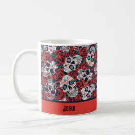 Taza De Café Calavera y Rosas