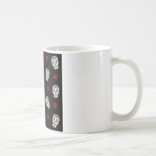 Taza De Café Calaveras Azucaradas Rosas RAB Rockabilly Sobre Ne