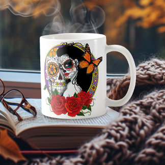 Taza De Café Calaveras de azúcar Art Nouveau