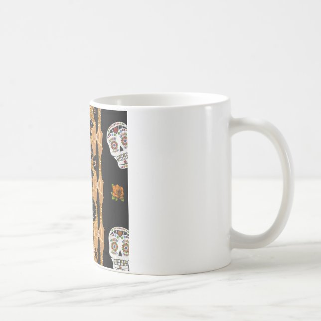 Taza De Café Calaveras de azúcar de la impresión del leopardo d (Derecha)