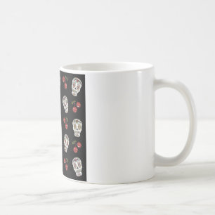 Taza De Café Calaveras de Azúcar Rockabilly RAB Cerezas Sobre N