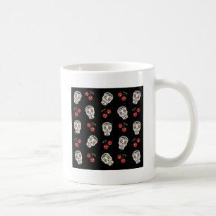 Taza De Café Calaveras de Azúcar Rockabilly RAB Cerezas Sobre N