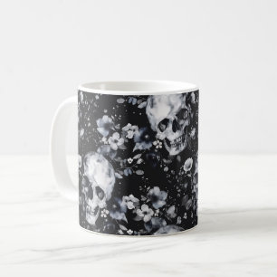 Taza De Café Calaveras de jardín gótico y verano de Gótico flor