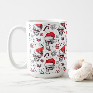 Taza De Café Calaveras de Santa y Candy Cane Mug