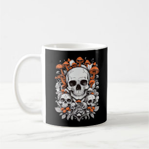 Taza De Café Calaveras de Whimsigoth y hongos Vintage Ae Botáni
