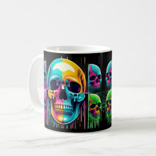 Taza De Café Calaveras eléctricas: Una audaz y surrealista vibr