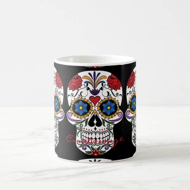 Taza De Café Calaveras humanas decoradas Art Thunder_Cove (Centro)