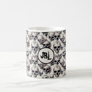 Taza De Café Calaveras monocromas