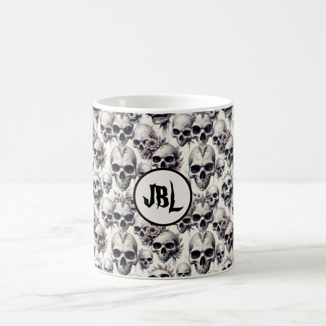 Taza De Café Calaveras monocromas (Centro)