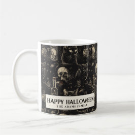Taza De Café Calaveras negras de gato y Halloween envenenada
