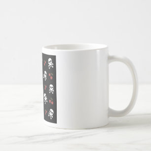 Taza De Café Calaveras y Cerezas RAB Rockabilly en Negro