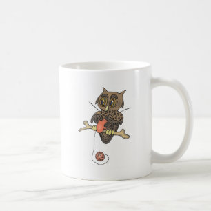 Taza De Café calcetero knifty del búho y del hilado