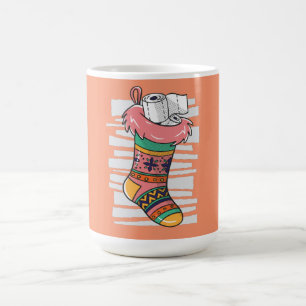 Taza De Café Calcetín de Navidad con regalo de papel higiénico