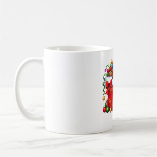 Taza De Café Calcetín de Navidad de Cachorro Santa Alegría