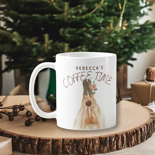 Taza De Café Calcetines de tiempo de café acogedor con ilustrac