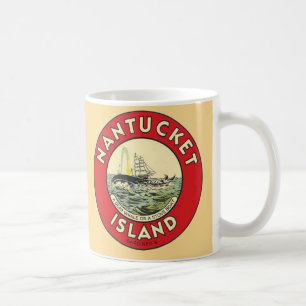 Taza De Café Calcomanía circular de la isla Nantucket