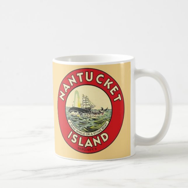 Taza De Café Calcomanía circular de la isla Nantucket (Derecha)