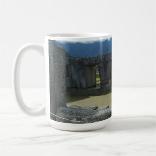 Taza De Café Calcomanía con vista a ruinas de piedra inca antig