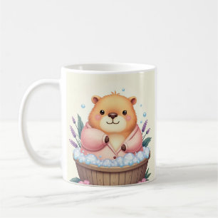 Taza De Café Calcomanía de capibara en bañera de hidromasaje co