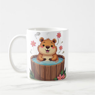 Taza De Café Calcomanía de capibara relajada en bañera de hidro