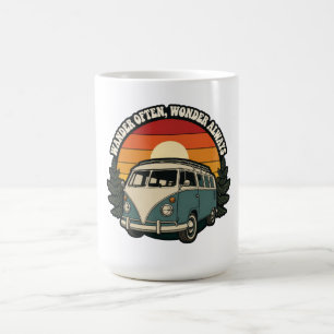 Taza De Café Calcomanía de viaje por carretera en furgoneta ret