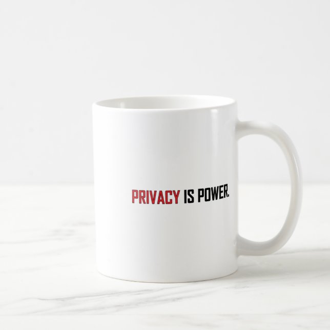 Taza De Café Calcomanía La privacidad es poder  (Derecha)