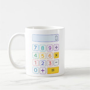 Taza De Café Calculadora Colorida Diseño Matemático para Día de