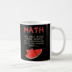 Taza De Café Cálculo Matemático De Matemáticas Y Sandías