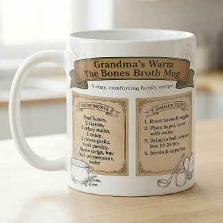 Taza De Café Caldo de Huesos Receta de la Abuela Acogedor