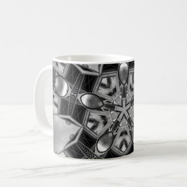 Taza De Café Caleidoscopio estrella oscura (Anverso izquierdo)