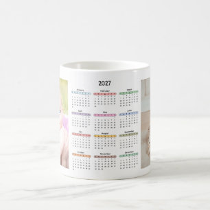 Taza De Café Calendario 2027 2 fotos regalo anual simple modern
