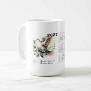 Taza De Café Calendario 2027 Logo Empresarial Paloma