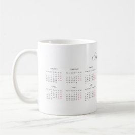 Taza De Café Calendario de 2025 de los singulares renos blancos
